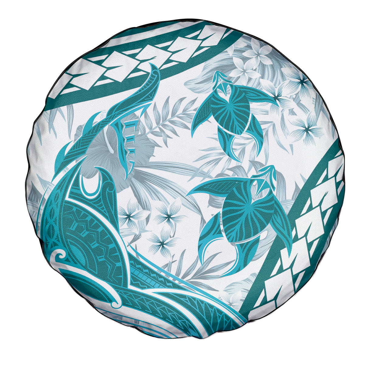 Cyan Polynesia Spare Tire Cover Polynesian Turtle Shark Tattoo Tropical Vintage LT14 - Polynesian Pride