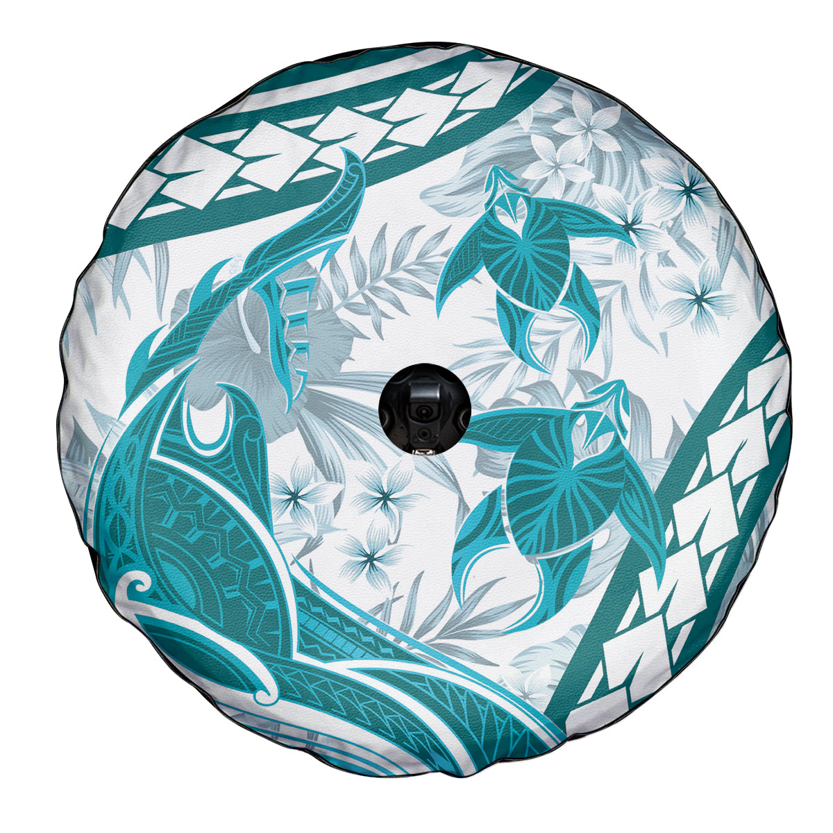Cyan Polynesia Spare Tire Cover Polynesian Turtle Shark Tattoo Tropical Vintage LT14 - Polynesian Pride
