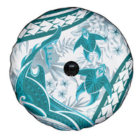 Cyan Polynesia Spare Tire Cover Polynesian Turtle Shark Tattoo Tropical Vintage LT14 - Polynesian Pride
