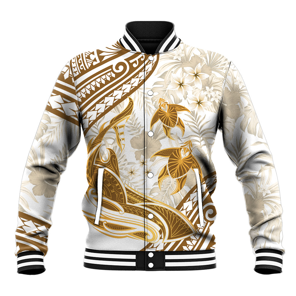 Gold Polynesia Baseball Jacket Polynesian Turtle Shark Tattoo Tropical Vintage LT14 Unisex Gold - Polynesian Pride