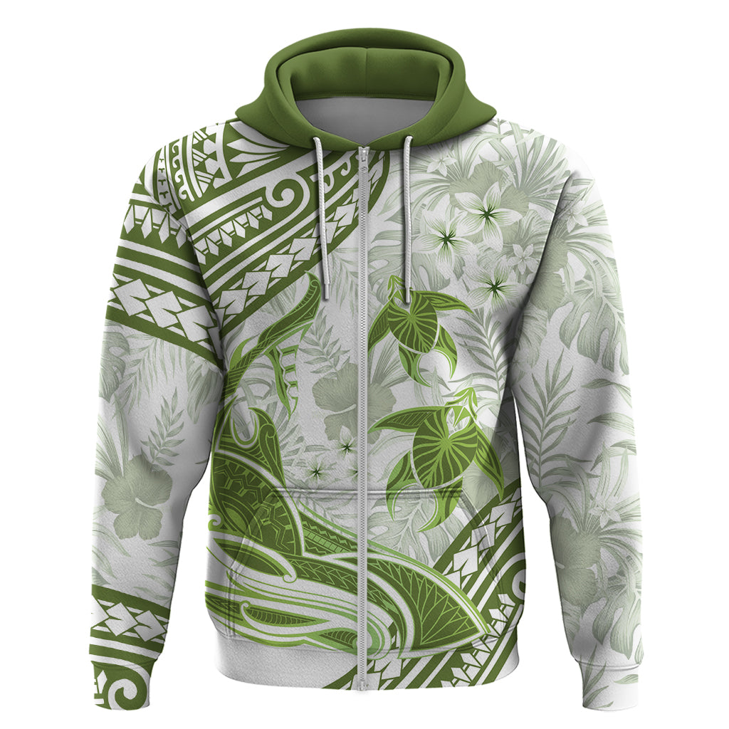 Lime Green Polynesia Zip Hoodie Polynesian Turtle Shark Tattoo Tropical Vintage LT14 Zip Hoodie Lime Green - Polynesian Pride