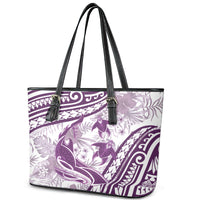 Purple Polynesia Leather Tote Bag Polynesian Turtle Shark Tattoo Tropical Vintage LT14 - Polynesian Pride