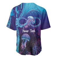 Polynesia Jellyfish Memorial Personalised Baseball Jersey Infinity Jellies Polynesian Pattern