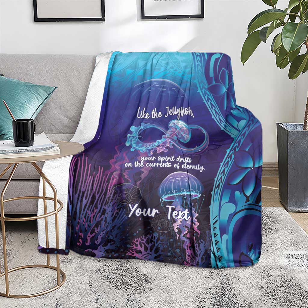 Polynesia Jellyfish Memorial Personalised Blanket Infinity Jellies Polynesian Pattern