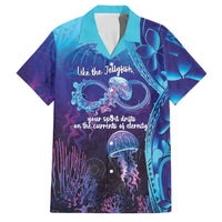 Polynesia Jellyfish Memorial Personalised Family Matching Long Sleeve Bodycon Dress and Hawaiian Shirt Infinity Jellies Polynesian Pattern LT14 Dad's Shirt - Short Sleeve Purple - Polynesian Pride