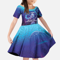 Polynesia Jellyfish Memorial Personalised Family Matching Mermaid Dress and Hawaiian Shirt Infinity Jellies Polynesian Pattern LT14 Daughter's Dress Purple - Polynesian Pride