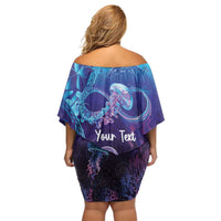 Polynesia Jellyfish Memorial Personalised Family Matching Off Shoulder Short Dress and Hawaiian Shirt Infinity Jellies Polynesian Pattern LT14 - Polynesian Pride