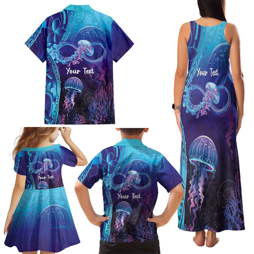 Polynesia Jellyfish Memorial Personalised Family Matching Tank Maxi Dress and Hawaiian Shirt Infinity Jellies Polynesian Pattern LT14 - Polynesian Pride