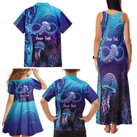Polynesia Jellyfish Memorial Personalised Family Matching Tank Maxi Dress and Hawaiian Shirt Infinity Jellies Polynesian Pattern LT14 - Polynesian Pride