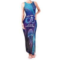 Polynesia Jellyfish Memorial Personalised Family Matching Tank Maxi Dress and Hawaiian Shirt Infinity Jellies Polynesian Pattern LT14 Mom's Dress Purple - Polynesian Pride
