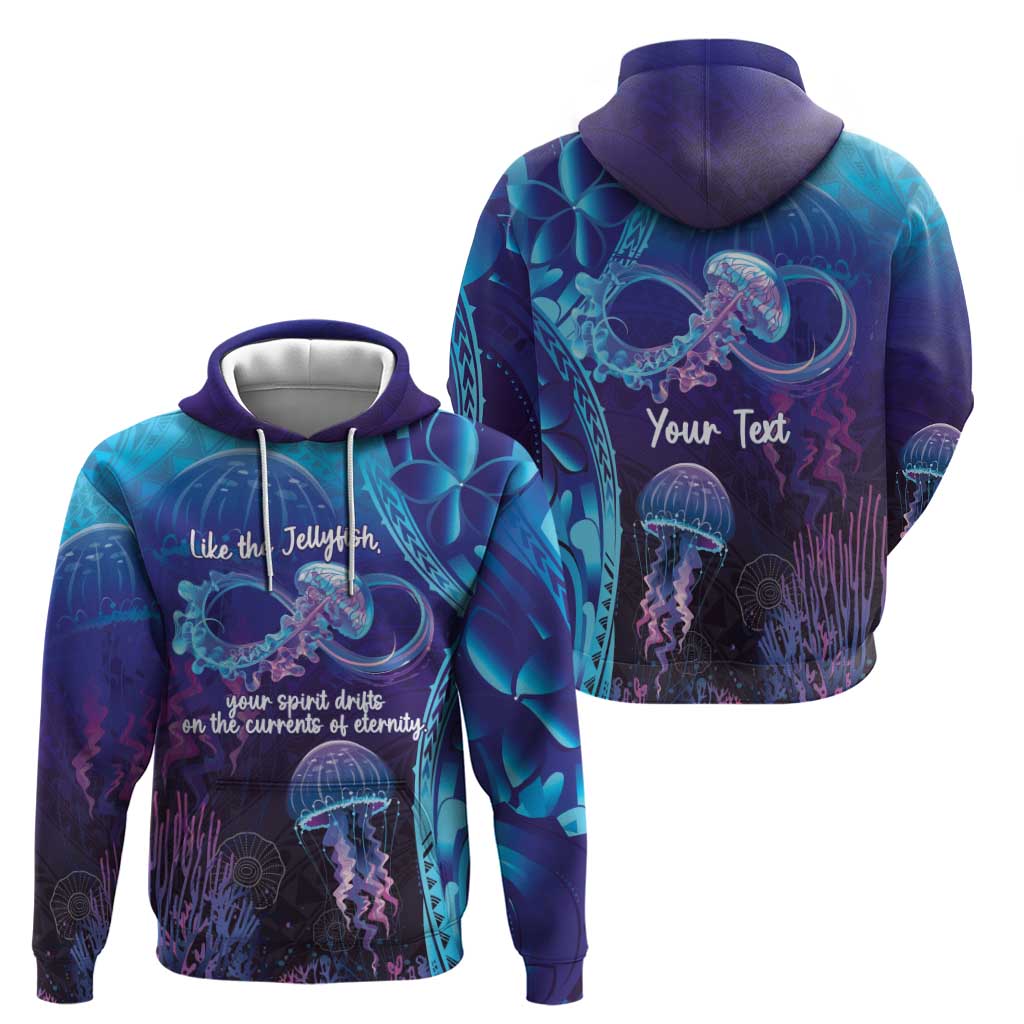 Polynesia Jellyfish Memorial Personalised Hoodie Infinity Jellies Polynesian Pattern