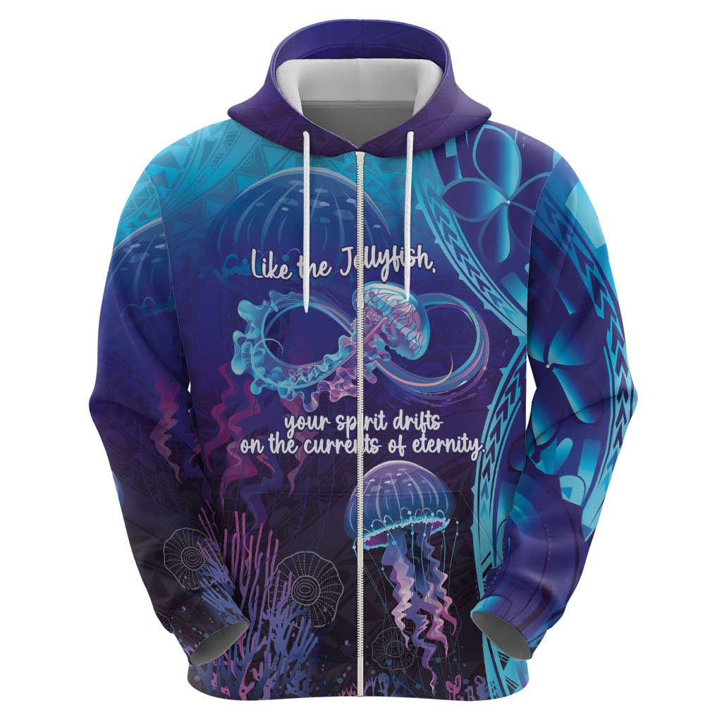 Polynesia Jellyfish Memorial Personalised Hoodie Infinity Jellies Polynesian Pattern