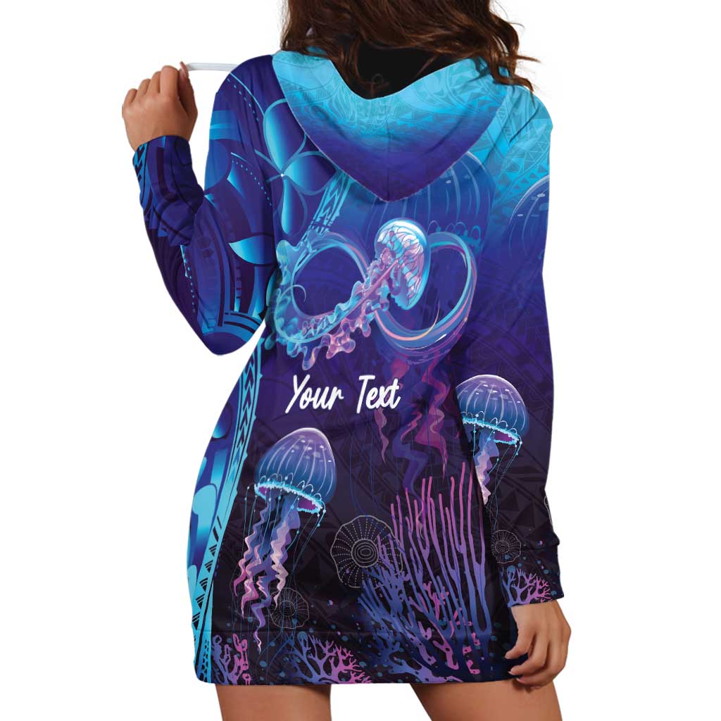 Polynesia Jellyfish Memorial Personalised Hoodie Dress Infinity Jellies Polynesian Pattern