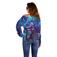 Polynesia Jellyfish Memorial Personalised Off Shoulder Sweater Infinity Jellies Polynesian Pattern