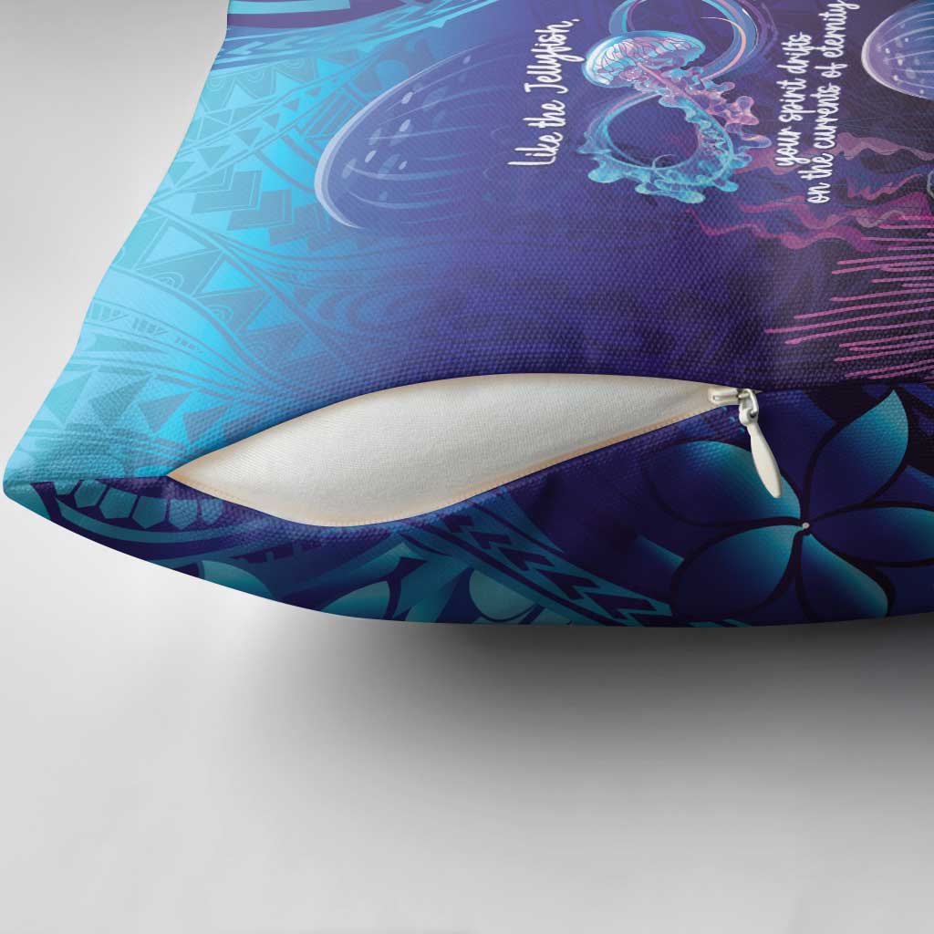 Polynesia Jellyfish Memorial Personalised Pillow Cover Infinity Jellies Polynesian Pattern
