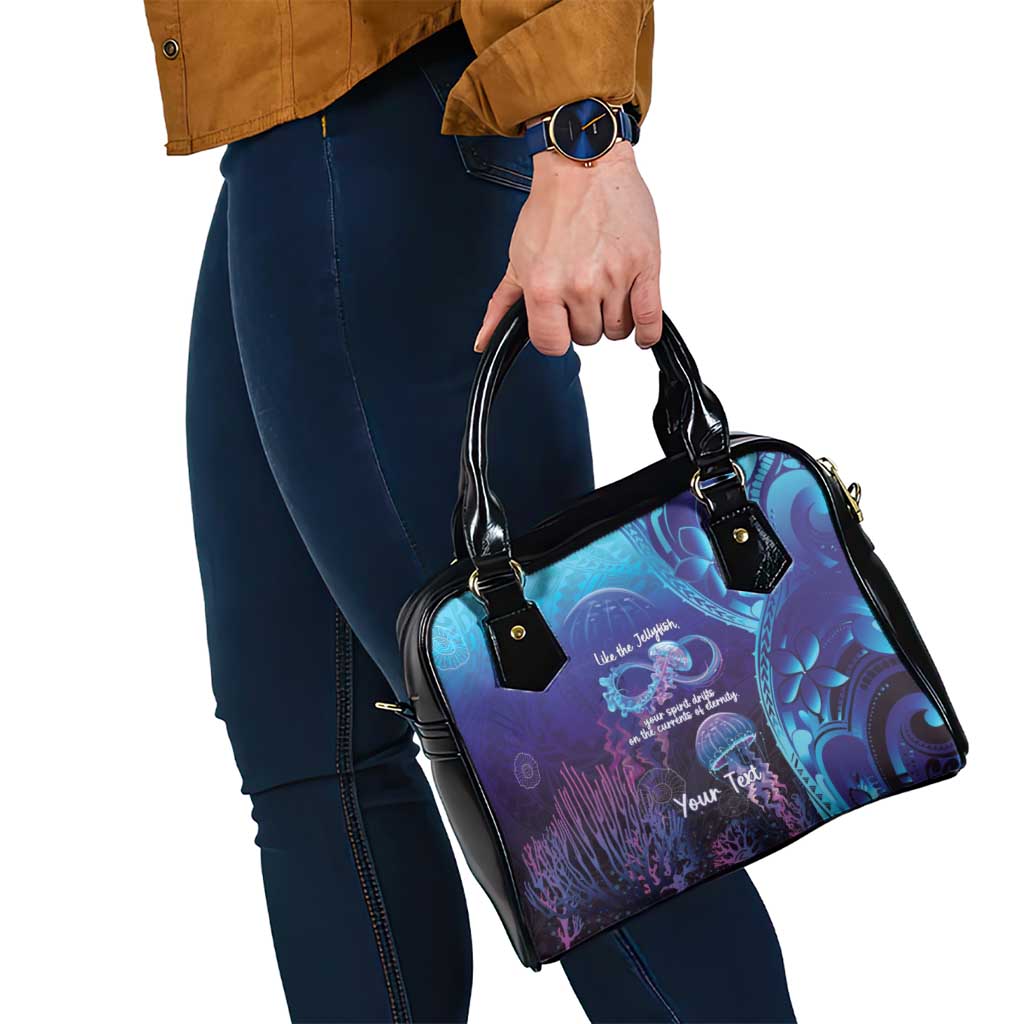 Polynesia Jellyfish Memorial Personalised Shoulder Handbag Infinity Jellies Polynesian Pattern