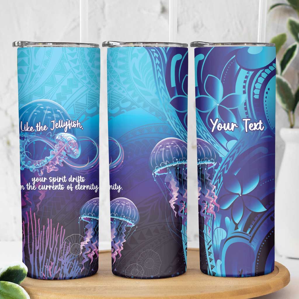Polynesia Jellyfish Memorial Personalised Skinny Tumbler Infinity Jellies Polynesian Pattern