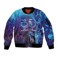 Polynesia Jellyfish Memorial Personalised Sleeve Zip Bomber Jacket Infinity Jellies Polynesian Pattern