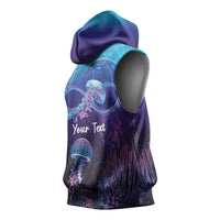 Polynesia Jellyfish Memorial Personalised Sleeveless Hoodie Infinity Jellies Polynesian Pattern