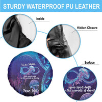 Polynesia Jellyfish Memorial Personalised Spare Tire Cover Infinity Jellies Polynesian Pattern