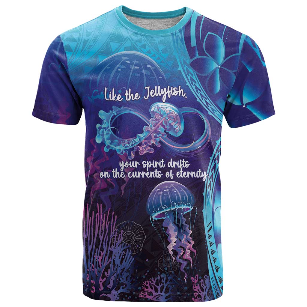 Polynesia Jellyfish Memorial Personalised T Shirt Infinity Jellies Polynesian Pattern