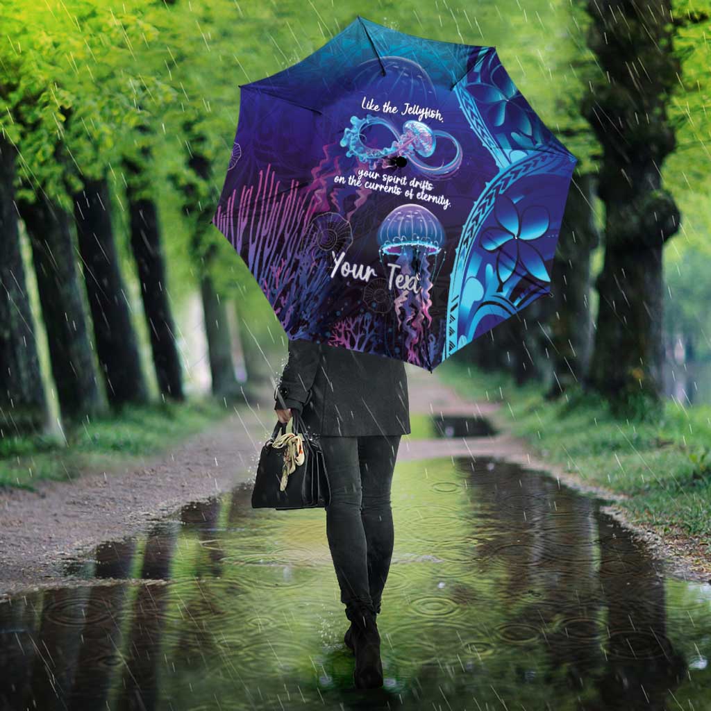 Polynesia Jellyfish Memorial Personalised Umbrella Infinity Jellies Polynesian Pattern