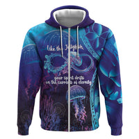 Polynesia Jellyfish Memorial Personalised Zip Hoodie Infinity Jellies Polynesian Pattern