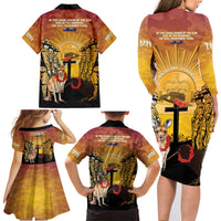 Australia And New Zealand ANZAC Family Matching Long Sleeve Bodycon Dress and Hawaiian Shirt Aussie Kangaroo With Aotearoa Kiwi Lest We Forget LT14 - Polynesian Pride