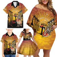 Australia And New Zealand ANZAC Family Matching Off Shoulder Short Dress and Hawaiian Shirt Aussie Kangaroo With Aotearoa Kiwi Lest We Forget LT14 - Polynesian Pride