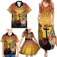 Australia And New Zealand ANZAC Family Matching Summer Maxi Dress and Hawaiian Shirt Aussie Kangaroo With Aotearoa Kiwi Lest We Forget LT14 - Polynesian Pride