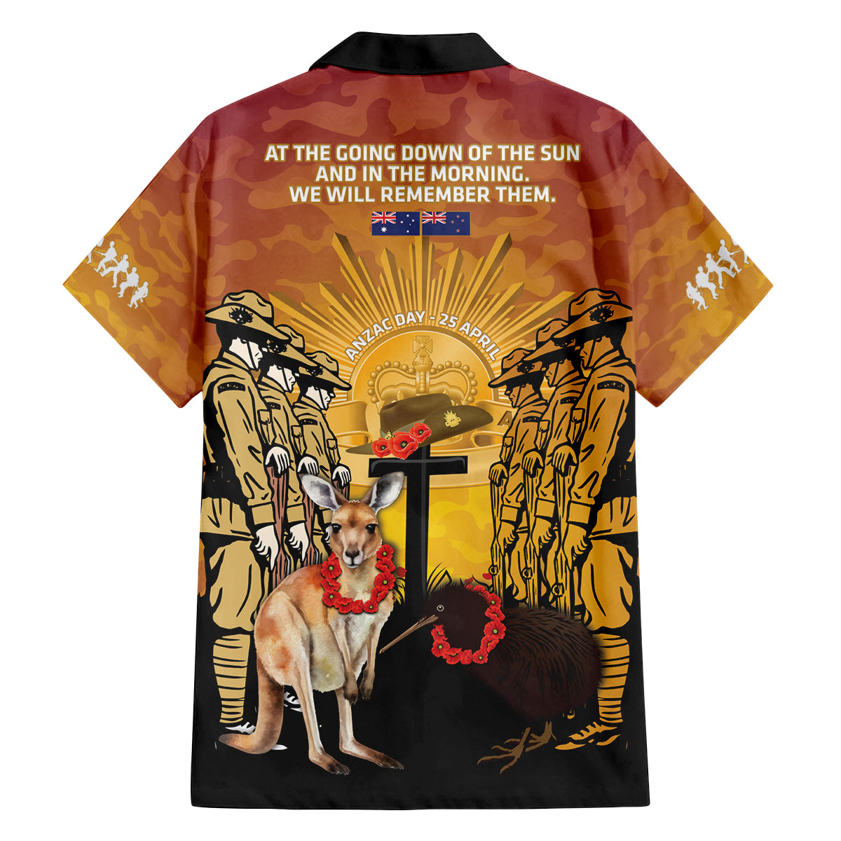 Australia And New Zealand ANZAC Family Matching Summer Maxi Dress and Hawaiian Shirt Aussie Kangaroo With Aotearoa Kiwi Lest We Forget LT14 - Polynesian Pride