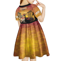 Australia And New Zealand ANZAC Kid Short Sleeve Dress Aussie Kangaroo With Aotearoa Kiwi Lest We Forget LT14 - Polynesian Pride