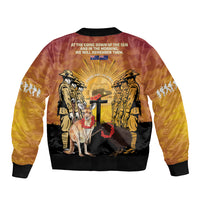 Australia And New Zealand ANZAC Sleeve Zip Bomber Jacket Aussie Kangaroo With Aotearoa Kiwi Lest We Forget