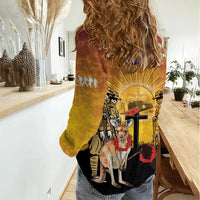 Australia And New Zealand ANZAC Women Casual Shirt Aussie Kangaroo With Aotearoa Kiwi Lest We Forget LT14 - Polynesian Pride