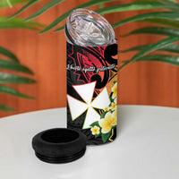 Wallis and Futuna Victory Day 4 in 1 Can Cooler Tumbler Liberty Equality Fraternity Polynesian Plumeria LT14 - Polynesian Pride