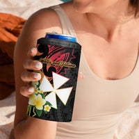 Wallis and Futuna Victory Day 4 in 1 Can Cooler Tumbler Liberty Equality Fraternity Polynesian Plumeria LT14 - Polynesian Pride