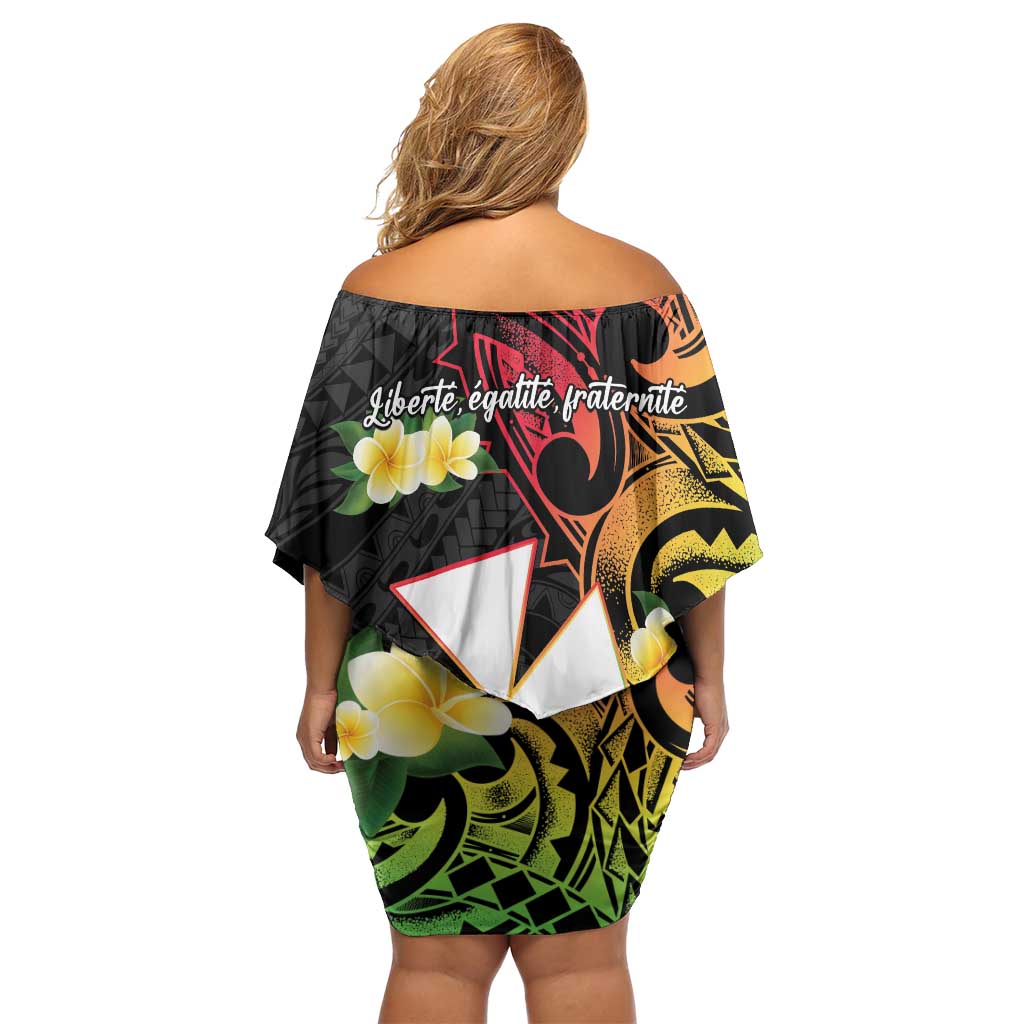 Wallis and Futuna Victory Day Family Matching Off Shoulder Short Dress and Hawaiian Shirt Liberty Equality Fraternity Polynesian Plumeria LT14 - Polynesian Pride