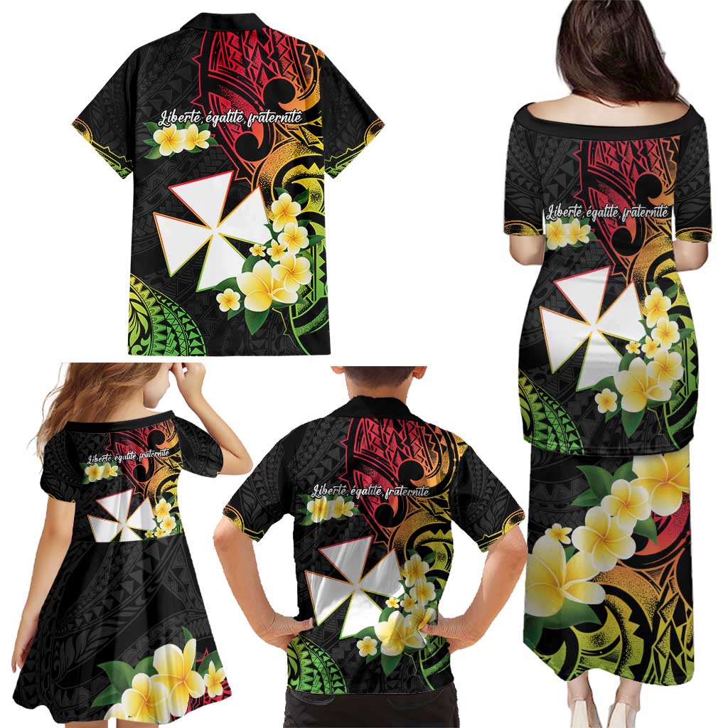 Wallis and Futuna Victory Day Family Matching Puletasi and Hawaiian Shirt Liberty Equality Fraternity Polynesian Plumeria LT14 - Polynesian Pride