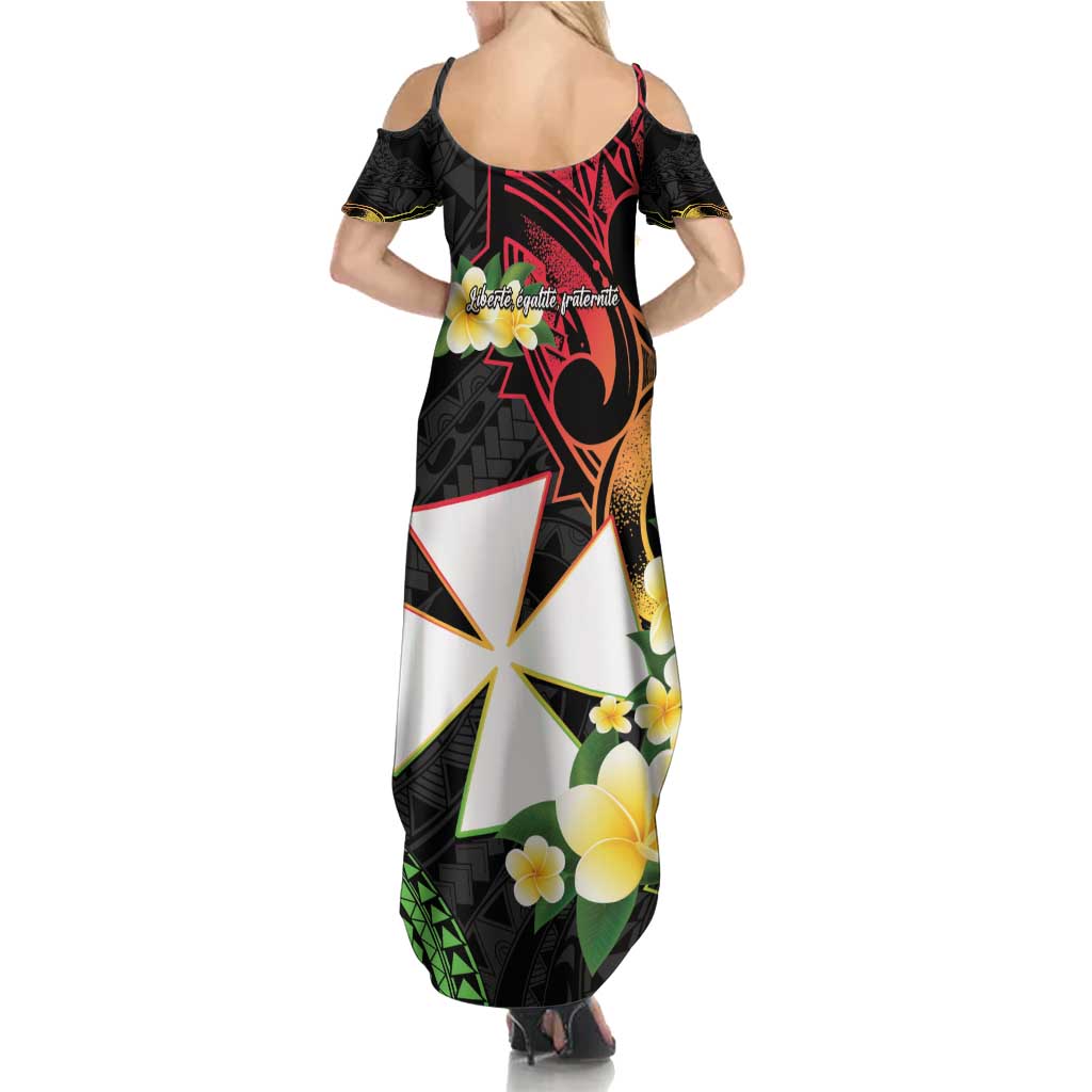Wallis and Futuna Victory Day Family Matching Summer Maxi Dress and Hawaiian Shirt Liberty Equality Fraternity Polynesian Plumeria LT14 - Polynesian Pride