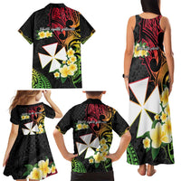 Wallis and Futuna Victory Day Family Matching Tank Maxi Dress and Hawaiian Shirt Liberty Equality Fraternity Polynesian Plumeria LT14 - Polynesian Pride