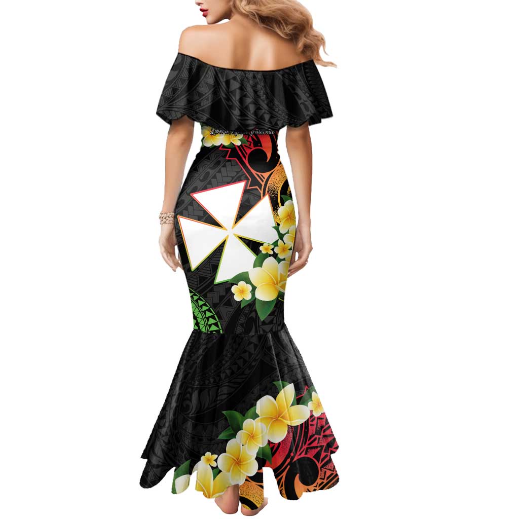 Wallis and Futuna Victory Day Mermaid Dress Liberty Equality Fraternity Polynesian Plumeria LT14 - Polynesian Pride