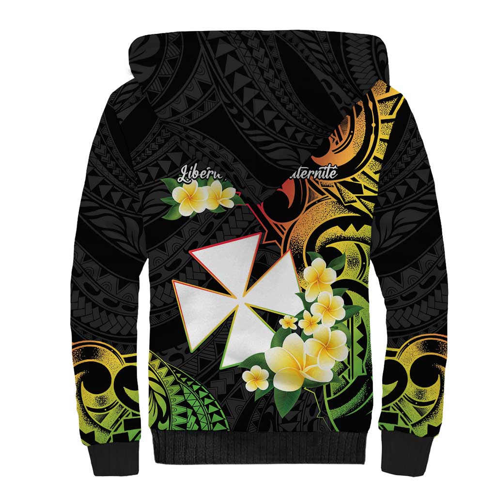 Wallis and Futuna Victory Day Sherpa Hoodie Liberty Equality Fraternity Polynesian Plumeria LT14 - Polynesian Pride