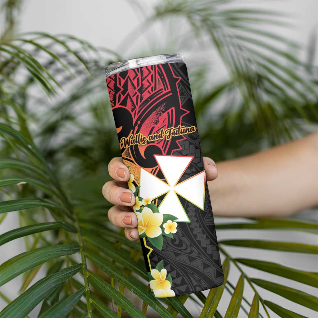 Wallis and Futuna Victory Day Skinny Tumbler Liberty Equality Fraternity Polynesian Plumeria LT14 - Polynesian Pride