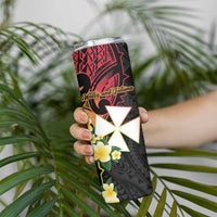 Wallis and Futuna Victory Day Skinny Tumbler Liberty Equality Fraternity Polynesian Plumeria LT14 - Polynesian Pride