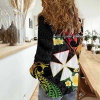 Wallis and Futuna Victory Day Women Casual Shirt Liberty Equality Fraternity Polynesian Plumeria LT14 - Polynesian Pride