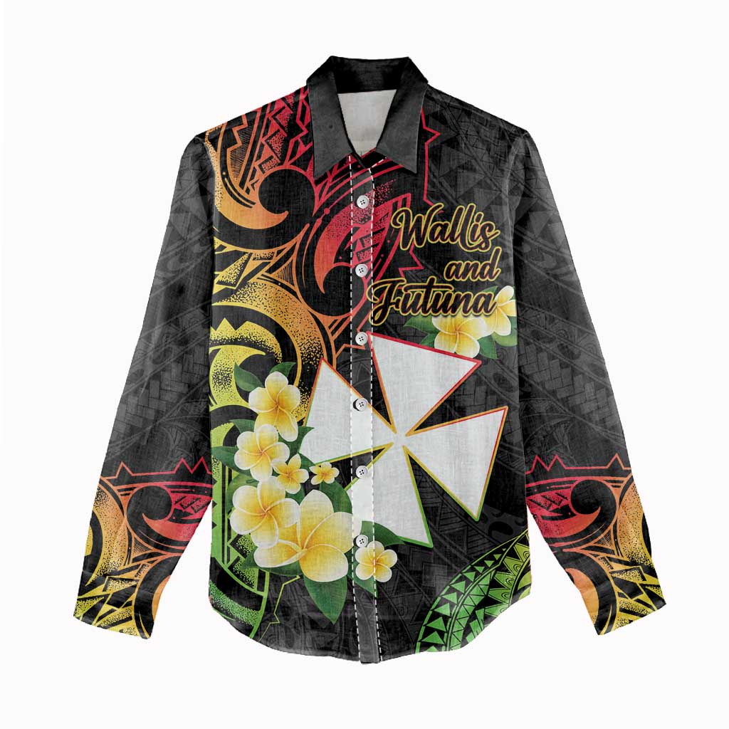 Wallis and Futuna Victory Day Women Casual Shirt Liberty Equality Fraternity Polynesian Plumeria LT14 - Polynesian Pride