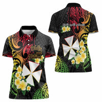 Wallis and Futuna Victory Day Women Polo Shirt Liberty Equality Fraternity Polynesian Plumeria LT14 - Polynesian Pride