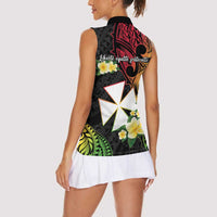 Wallis and Futuna Victory Day Women Sleeveless Polo Shirt Liberty Equality Fraternity Polynesian Plumeria LT14 - Polynesian Pride