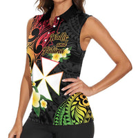 Wallis and Futuna Victory Day Women Sleeveless Polo Shirt Liberty Equality Fraternity Polynesian Plumeria LT14 - Polynesian Pride