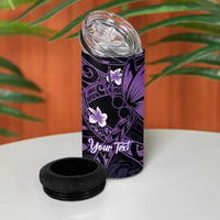 Personalised Fibromyalgia Awareness Month 4 in 1 Can Cooler Tumbler Fibro Warrior Strength In Every Struggle LT14 - Polynesian Pride